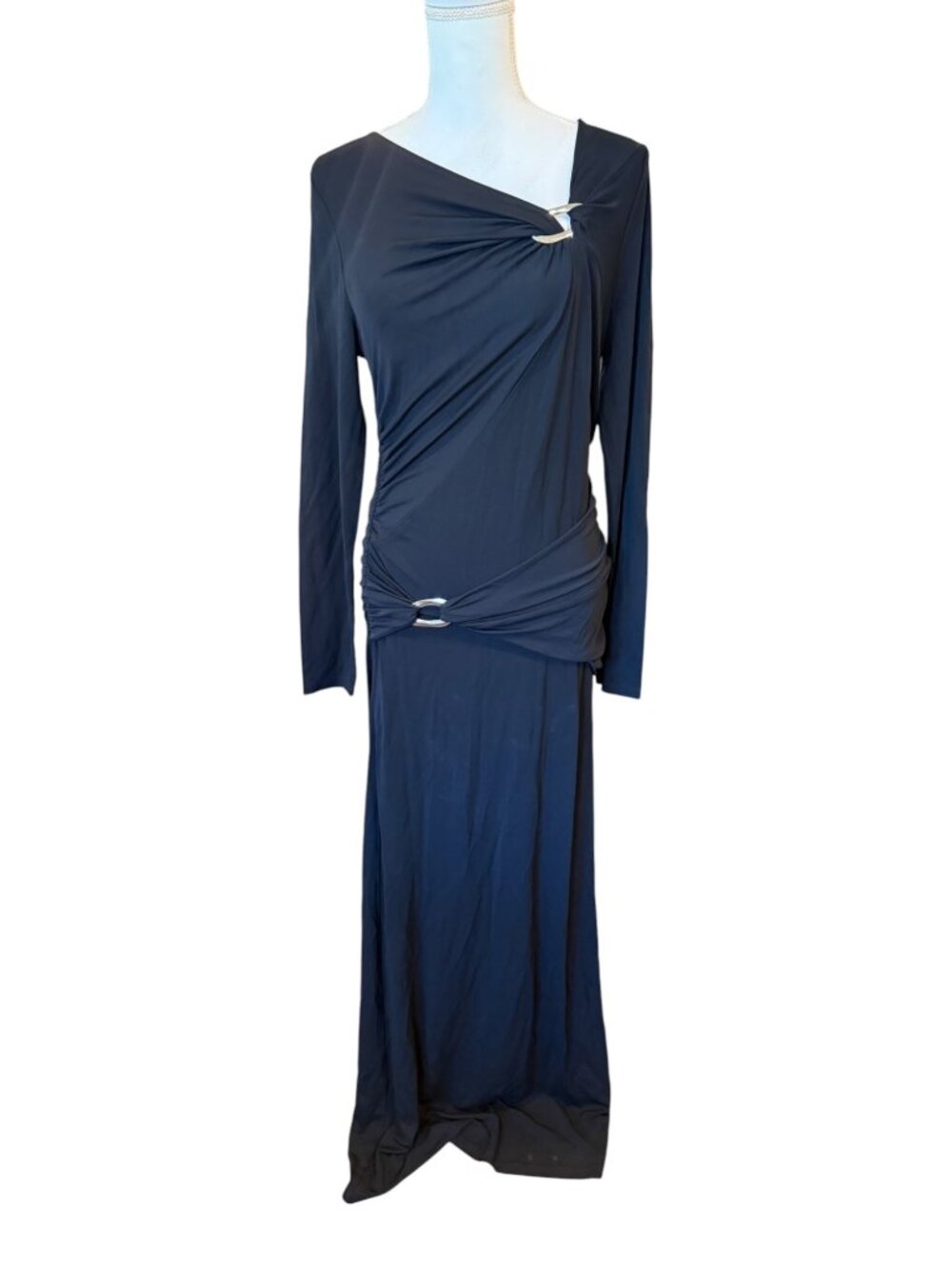 Veronica Beard Viela Black Maxi Dress, Size L NWT